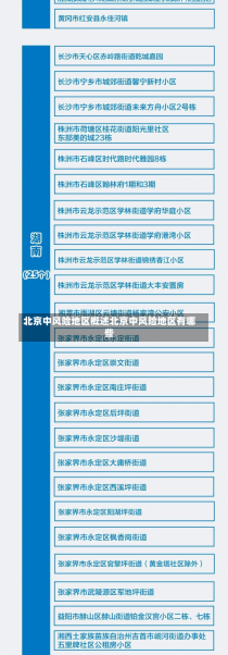 北京中风险地区概述北京中风险地区有哪些