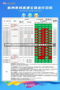 杭州限行最新通知2023年详解杭州限行最新通知2023年