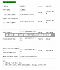 北京隔离政策最新解读北京隔离政策最新